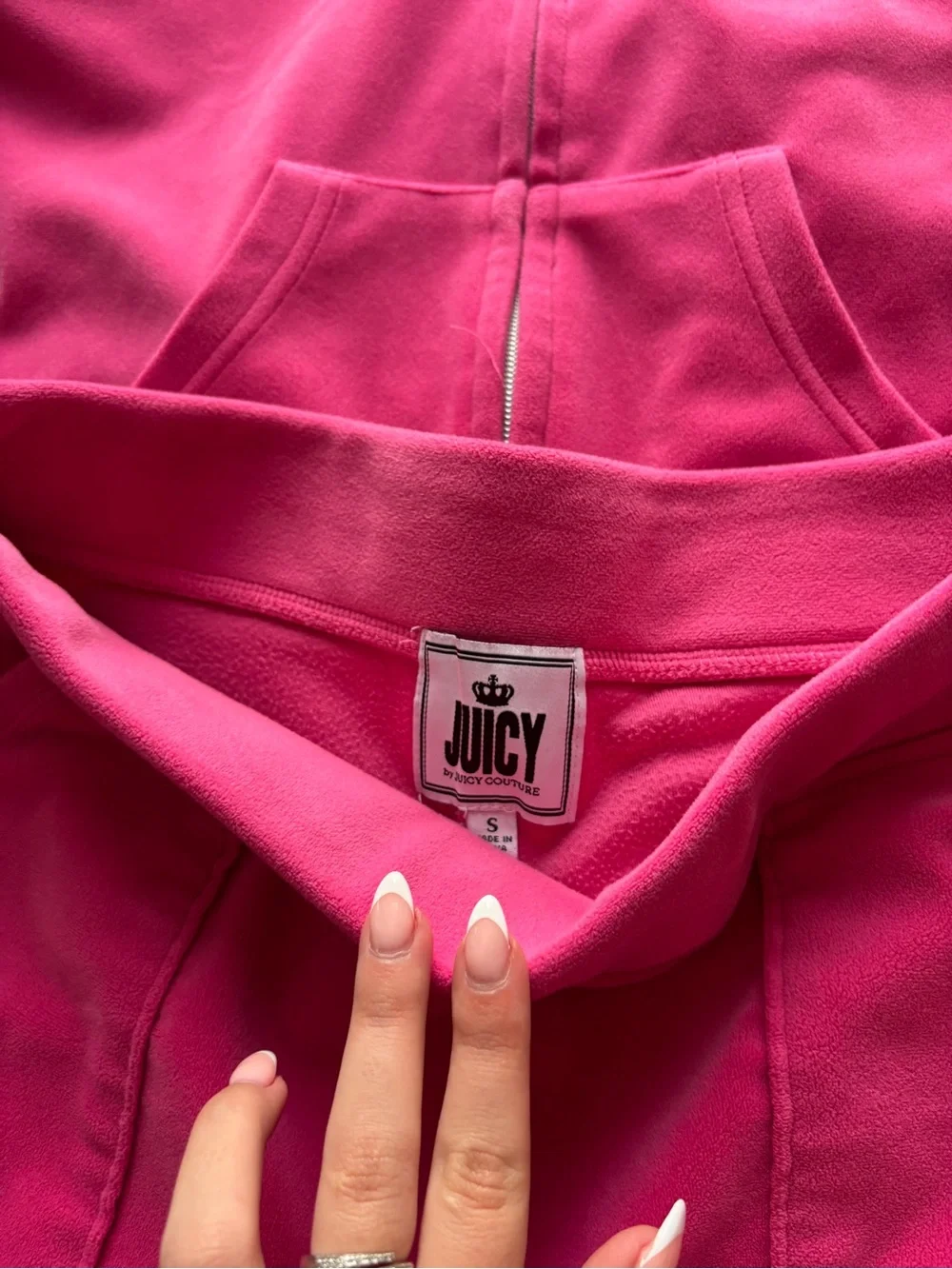 Juicy Couture Hot Pink Velour Zip Hoodie Set